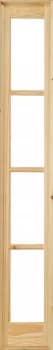 Wickes Newland Internal French Door Demi Panel Clear Pine Glazed 4 Lite 1981 x 292mm