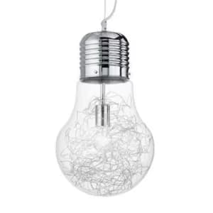 Luce Max Light Bulb Shape Large Ceiling Pendant 1 Light Chrome, E27