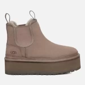 UGG Womens Neumel Platform Sheepskin and Suede Chelsea Boots - UK 8