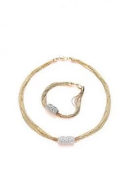 Buckley London Buckley London Gold Silk Strand Pendant & Bracelet Set