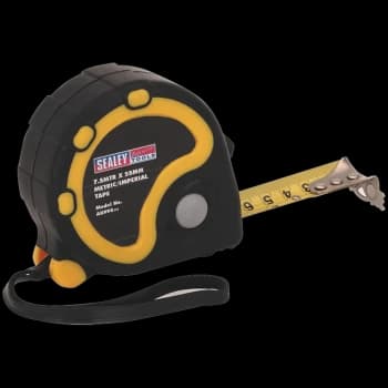 Sealey Rubber Jacket Measuring Tape Imperial & Metric 25ft / 7.5m 25mm