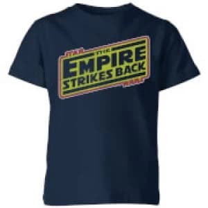 Star Wars Empire Strikes Back Logo Kids T-Shirt - Navy - 11-12 Years