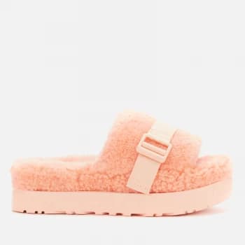 UGG Womens Fluffita Sheepskin Slide Sandals - Beverly Pink - UK 4