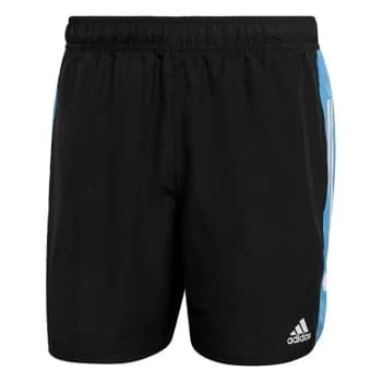 adidas Short Length Colorblock 3-Stripes Swim Shorts Mens - Black / Real Blue
