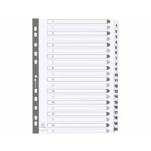 Exacompta Mylar Dividers 1-20 A4 160gsm Pack of 15, white