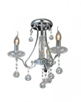 Semi Flush Ceiling 3 Light Polished Chrome, Crystal