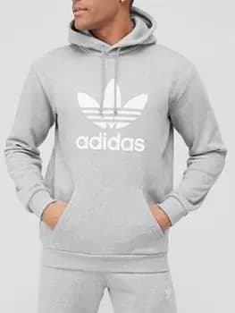 adidas Originals Trefoil Hoodie - Grey Heather, Grey Heather Size XS Men