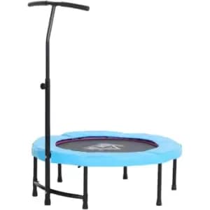 Homcom - 40'' Trampoline Rebounder Indoor Outdoor Adult Mini Jumper with Adjustable Handle Blue