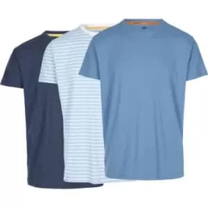 Trespass Mens Triplex Marl Short-Sleeved T-Shirt Set (Pack of 3) (L) (Sky Blue/Navy/Denim)