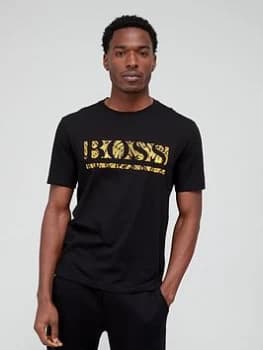 Hugo Boss Athleisure Tee 1 Large Logo T-Shirt Black Size 2XL Men
