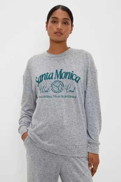 Embroidered Brushed Marl Sweatshirt