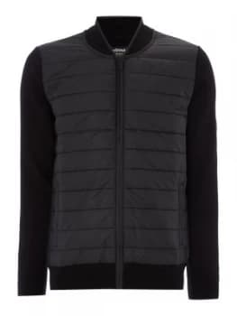 Mens Barbour Baffle zip through hybrid cardigan Black