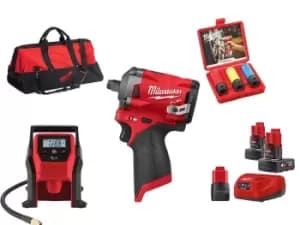 Milwaukee M12FPP3AK-402B 12V 2x4Ah 1x2Ah Li-Ion 1/2in BL Impact Wrench Kit
