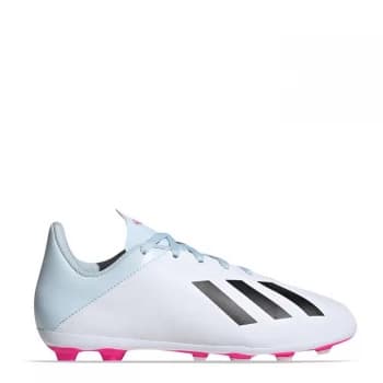 adidas X 19.4 FG Junior Football Boots - White/Blk/Pink