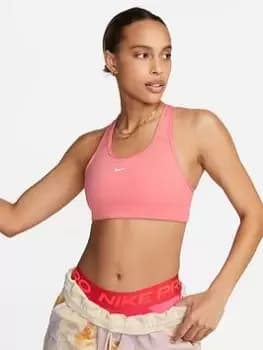 Nike Medium Support Padded Swoosh Bra - Pink, Size L, Women