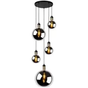 Lucide JULIUS - Cluster Pendant Light - 5xE27 - Smoke Grey