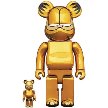 Medicom Garfield (Gold Chrome) 100% & 400% Be@rbrick 2-pack