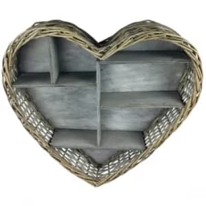 Wicker Heart Shelf Unit 52cm
