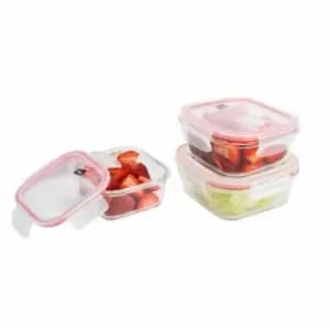Neodirect - Neo 3pc Glass Food Storage Container Set With Air Vent Lids