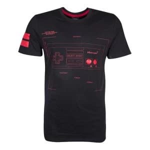 Nintendo - Nes Controller Super Power Mens Large T-Shirt - Black/Red