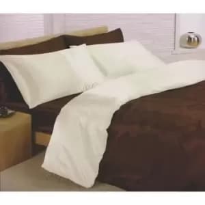 Charisma Satin Reversible Bedding Set (Duvet Cover, Fitted Sheet & Pillowcases) (King) (Chocolate/Cream) - Chocolate/Cream