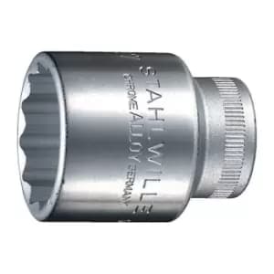 Jeu de cles a douille 50 1/2 po. 12 pans ouv. de cle 22mm longueur 42mm STAHLW