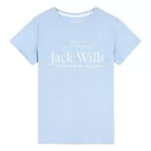 Jack Wills Kids Girls Forstal Logo Script T-Shirt - Blue