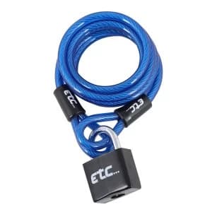 ETC Coil Cable Lock With Padlock