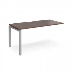 Adapt II Add On Unit Single 1600mm x 800mm - Silver Frame Walnut top