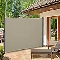 Outsunny Pull-Out Side Awning Sun Protection Steel Frame Retractable Privacy Cream 3x2M