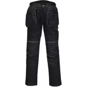 Portwest T602 - Black 32 Regular PW3 Holster Work Trousers Combat Cargo Pants
