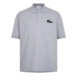 LACOSTE Embroidered Crododile Polo Shirt - Grey