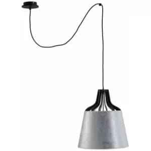Keter Ivo Dome Pendant Ceiling Light Silver, 38cm, 1x E27, 200cm Wire