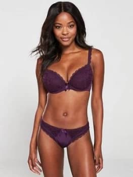 Pour Moi Rebel Padded Plunge Bra - Blackberry