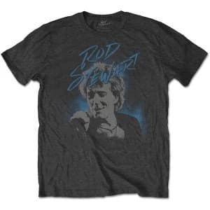Rod Stewart - Scribble Photo Mens Large T-Shirt - Charcoal Grey