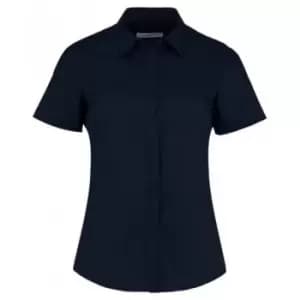 Kustom Kit Womens/Ladies Short Sleeve Tailored Poplin Shirt (10) (Dark Navy)