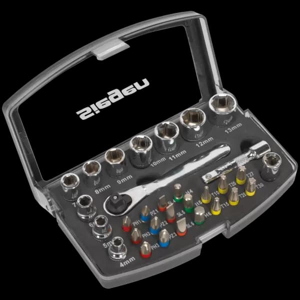 Siegen S01036 Socket & Bit Set 31pc 1/4Sq Drive
