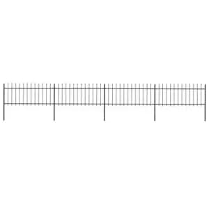 Vidaxl Garden Fence With Spear Top Steel 6.8X0.8 M Black