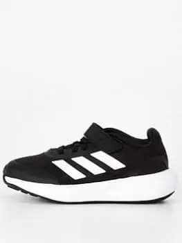 adidas Unisex Kids Runfalcon 3.0 Elastic Lace - Black/White, Size 2