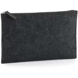 Felt Accessory Pouch (One Size) (Charcoal Melange) - Bagbase