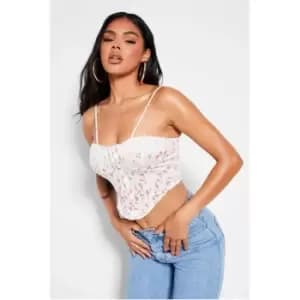 I Saw It First White Jersey Lace Up Detail Cupped Bralet - White