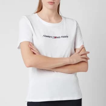 Tommy Sport Womens Regular Crew Neck Graphic T-Shirt - Th Optic White - XS