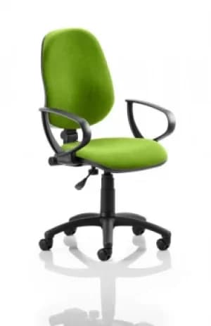 Eclipse I Lever Task Operator Chair Bespoke With Loop Arms In Lime