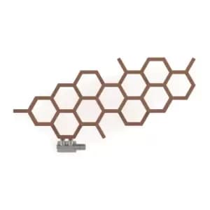 Terma Hex Matt Copper Horizontal Designer Radiator, (W)1126mm X (H)502mm