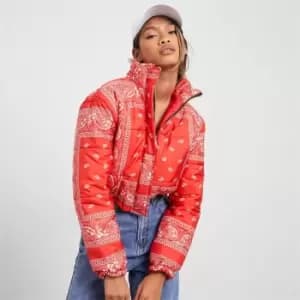 I Saw It First Paisley Print Bomber Jacket - Red