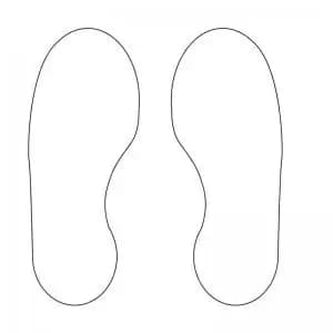 White Footprints Floor Graphic adheres to most smooth clean flat