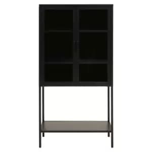 Interiors by PH Acier Two Door Black Cabinet With Shelf