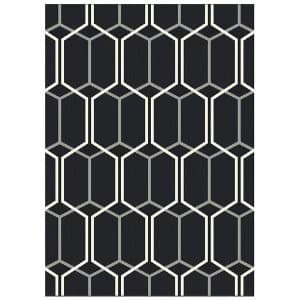 Asiatic Patio Rug - 150 x 80cm - Geometric Charcoal