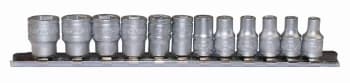 Teng Tools M1412 1/4" Drive 12 Piece 6 Point Regular Socket Clip Rail 4-13mm