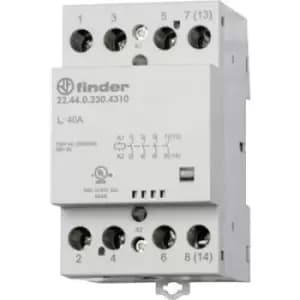 Finder 22.44.0.024.4710 Contactor 3 makers, 1 breaker 24 V DC, 24 V AC 40 A